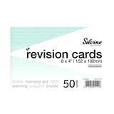 Silvine Tinted Revision Cards 6mm Ruled 152x102mm 50 Cards Blue